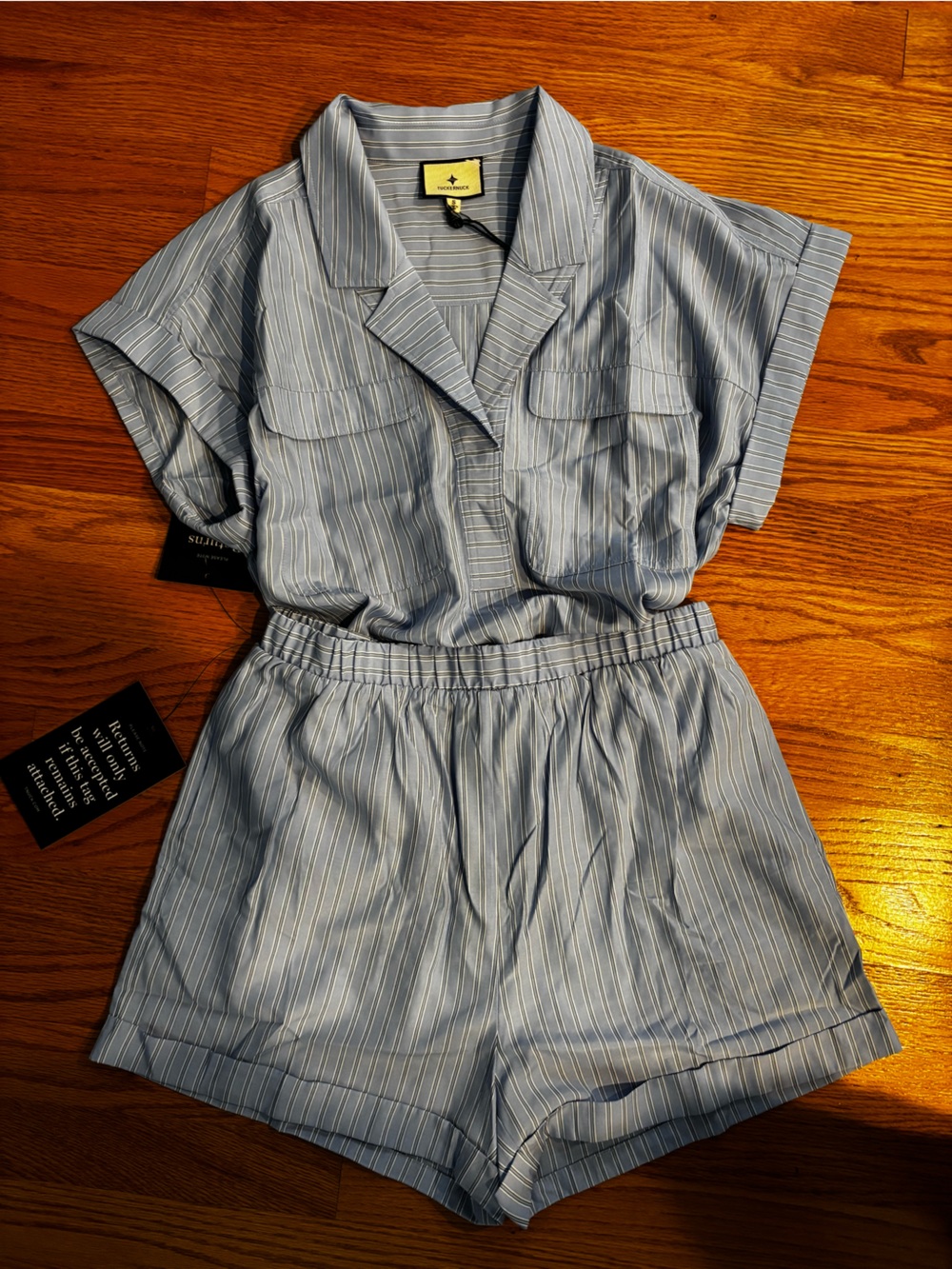 Tuckernuck Cornflower Blue Scottie Shirt & Nolan Short Set Size Small NWT - Picture 4 of 8